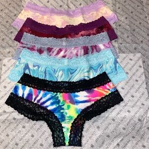 PINK Victoria's Secret Tie Dye Lace Trim Panties